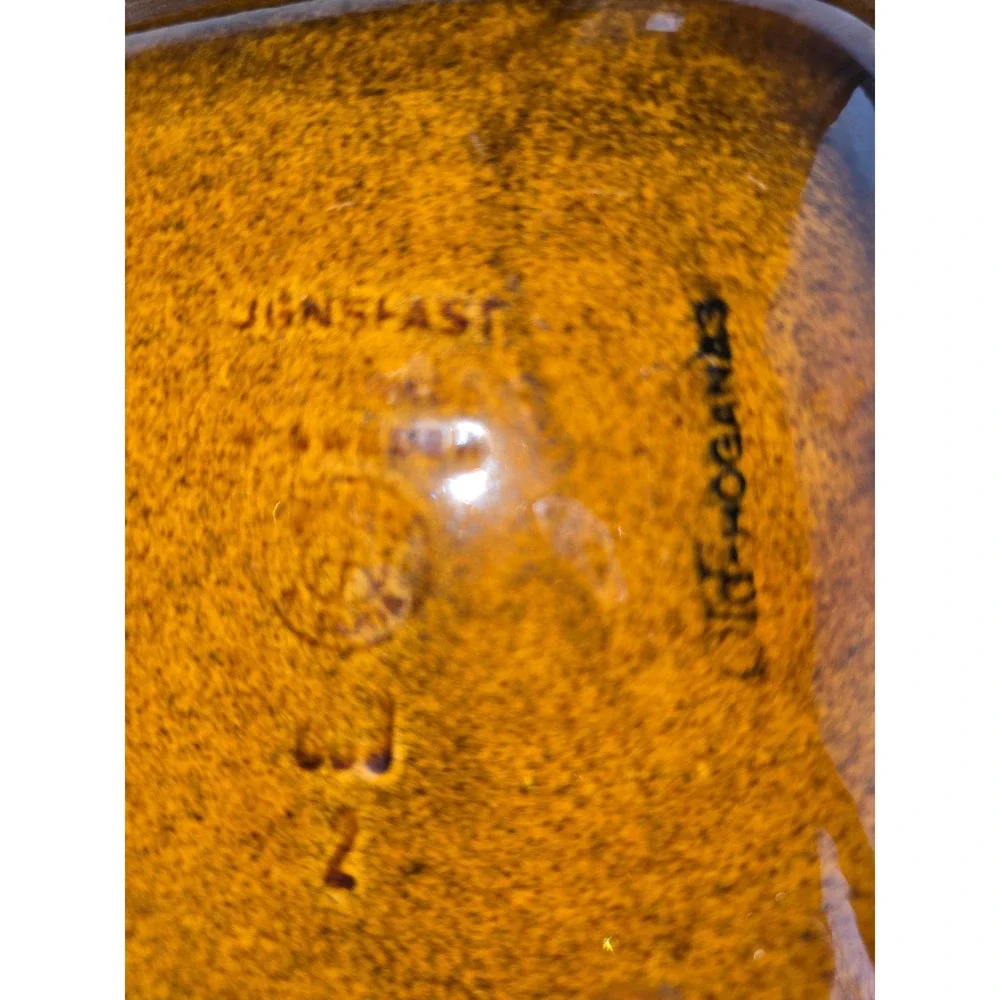 Vintage Hoganas Sweden‎ Keramik Amber Glazed Stoneware Rectangular Baker